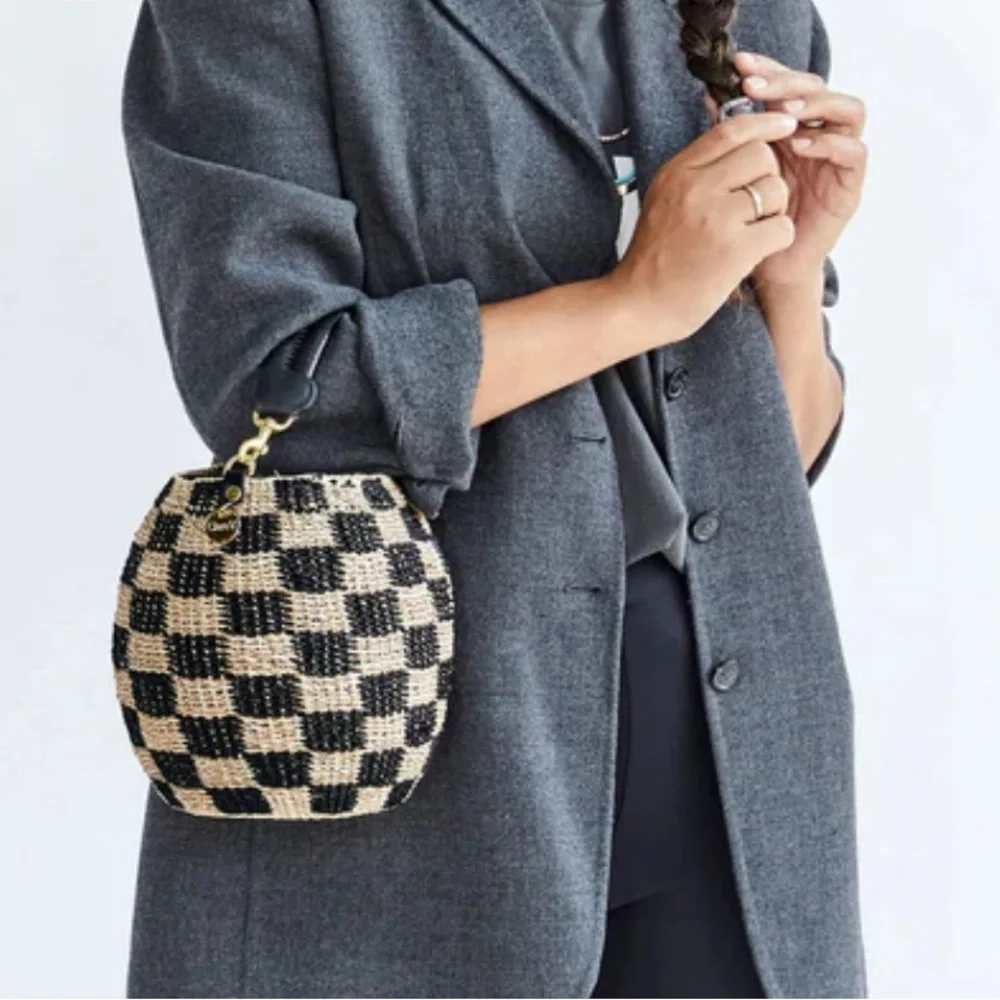 Clare V. Pot De Miel checkered bag NEW - Picture 4 of 15